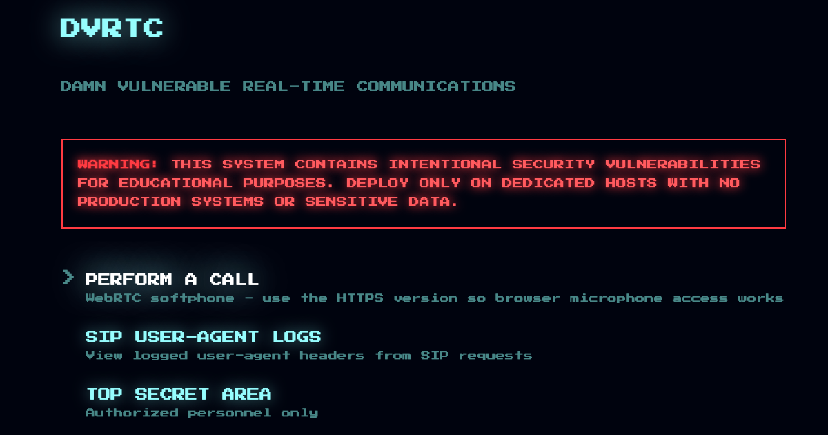 DVRTC pbx1 homepage