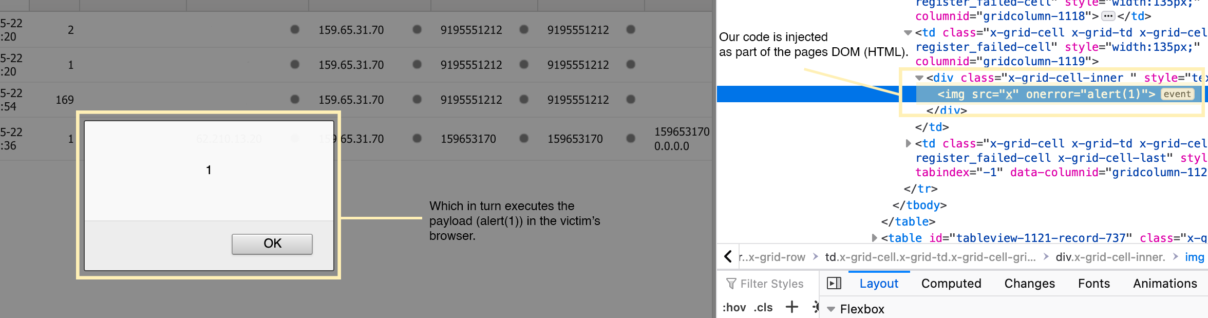 Alert JavaScript function called via XSS in VoIPmonitor GUI