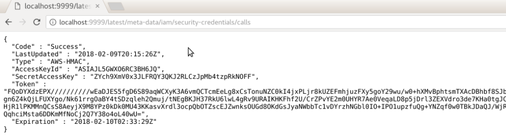 Obtaining IAM temporary credentials from AWS meta-data service